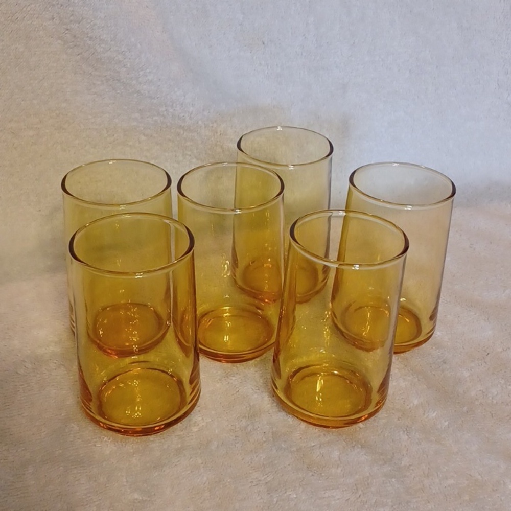 Anchor Hocking amber juice glasses set of 6-6 oz. Vintage glasses
